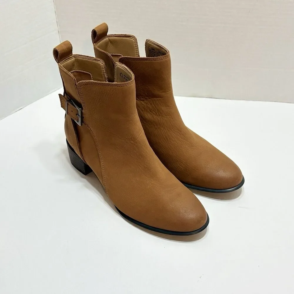Vionic Women's Perry Sienna Waterproof Boots Toffee 7.5 Western Cowgirl